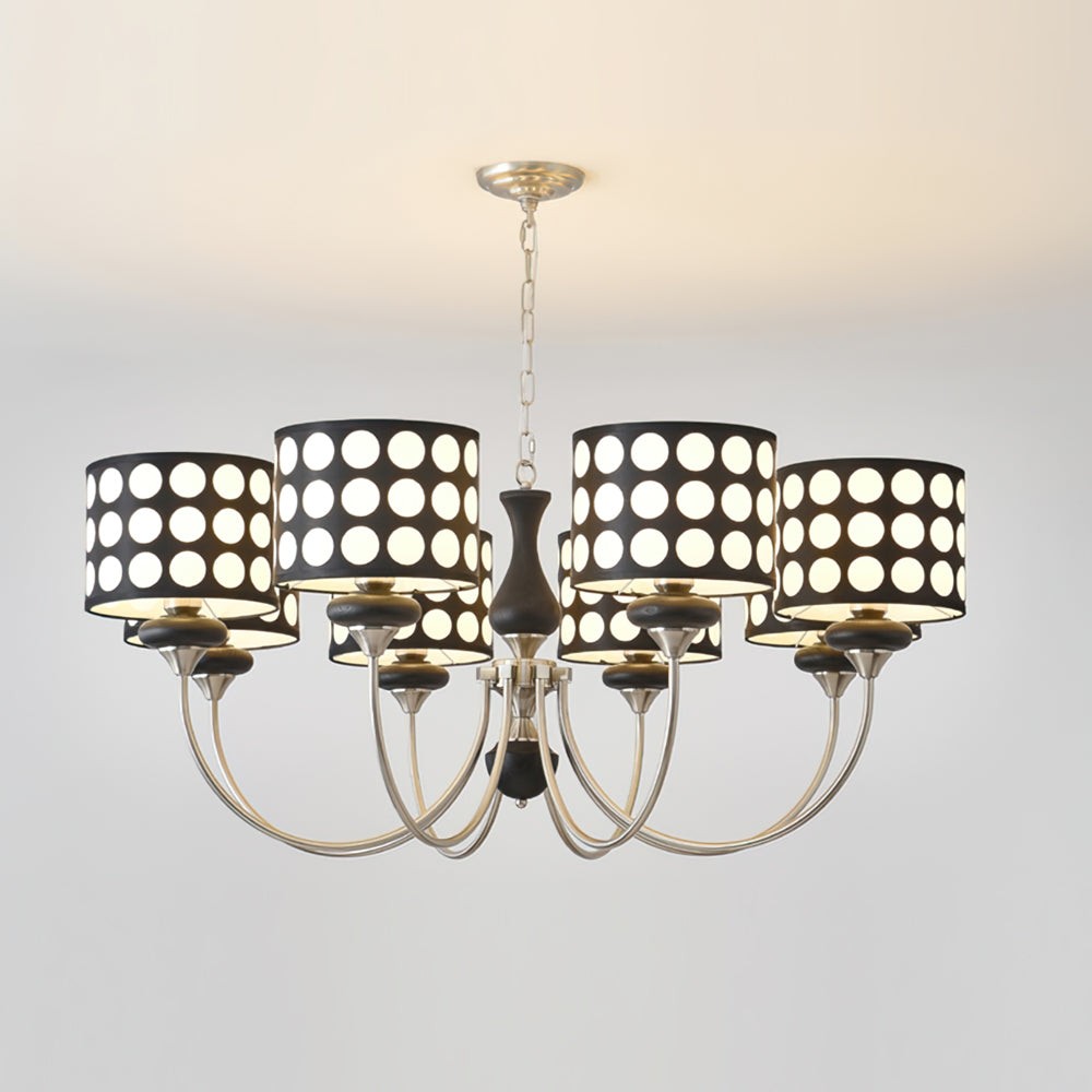 Geometry Black Polka Dots Fabric Chandelier S364
