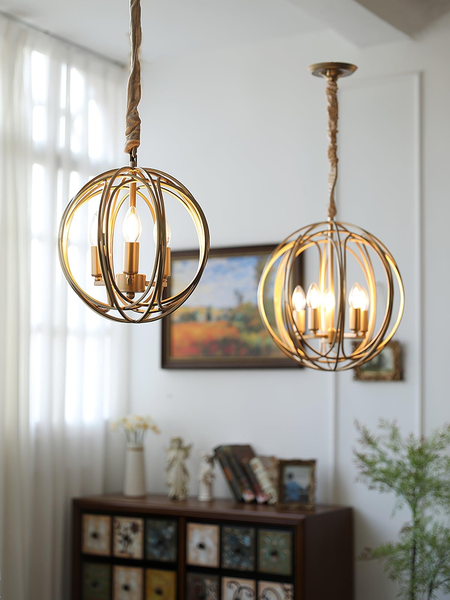 Hollow Metal Line Retro Pendant Light M526