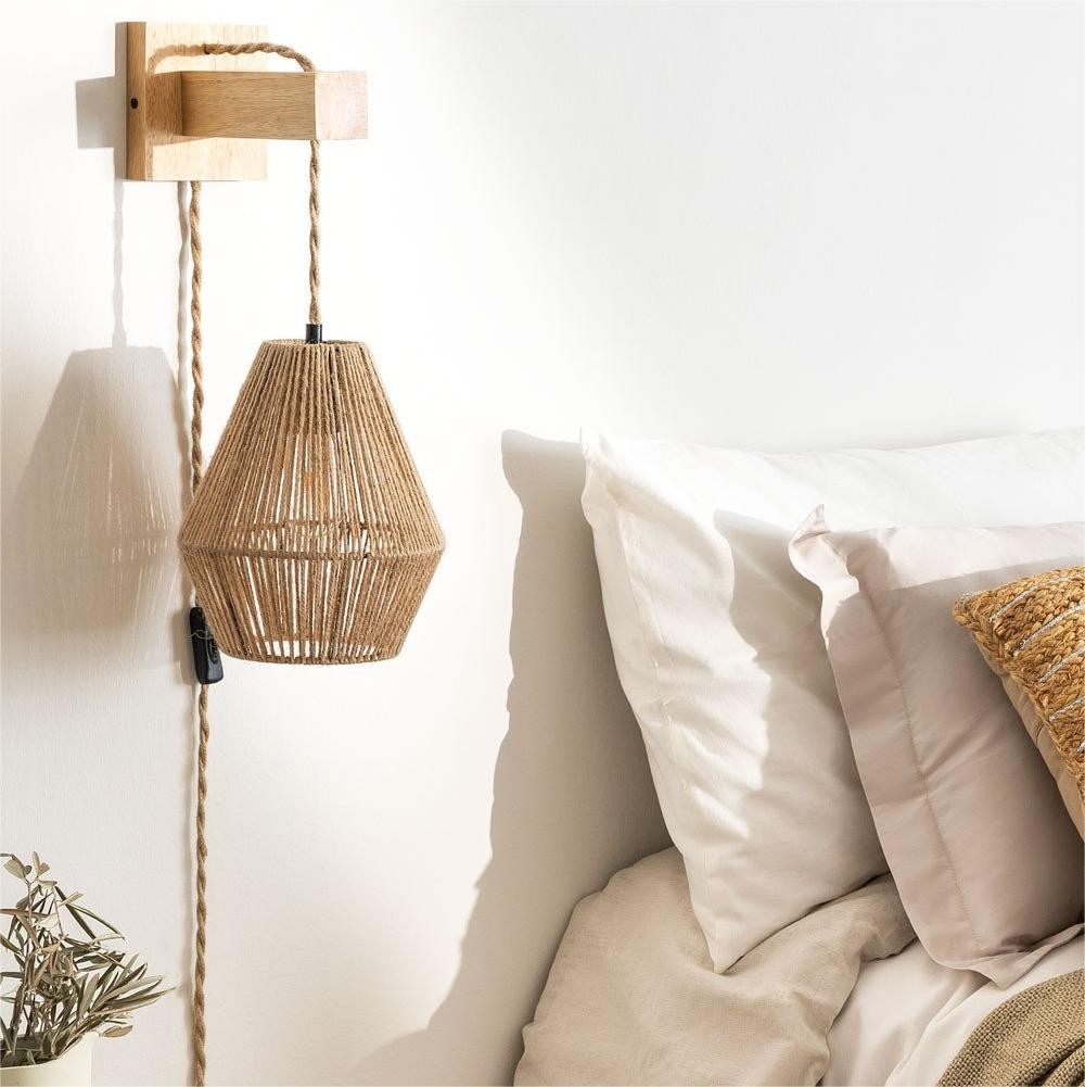 Natural Rope Design Wall Lamp for Bedroom