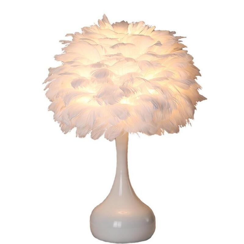 Modern Feather Table Lamp for Bedroom