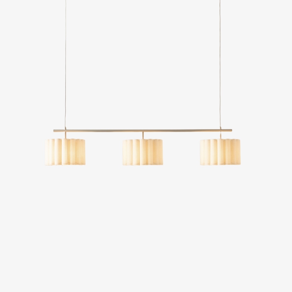 Velura Linear Pendant Light - Natural Linen Shade for Warm Ambiance T1069
