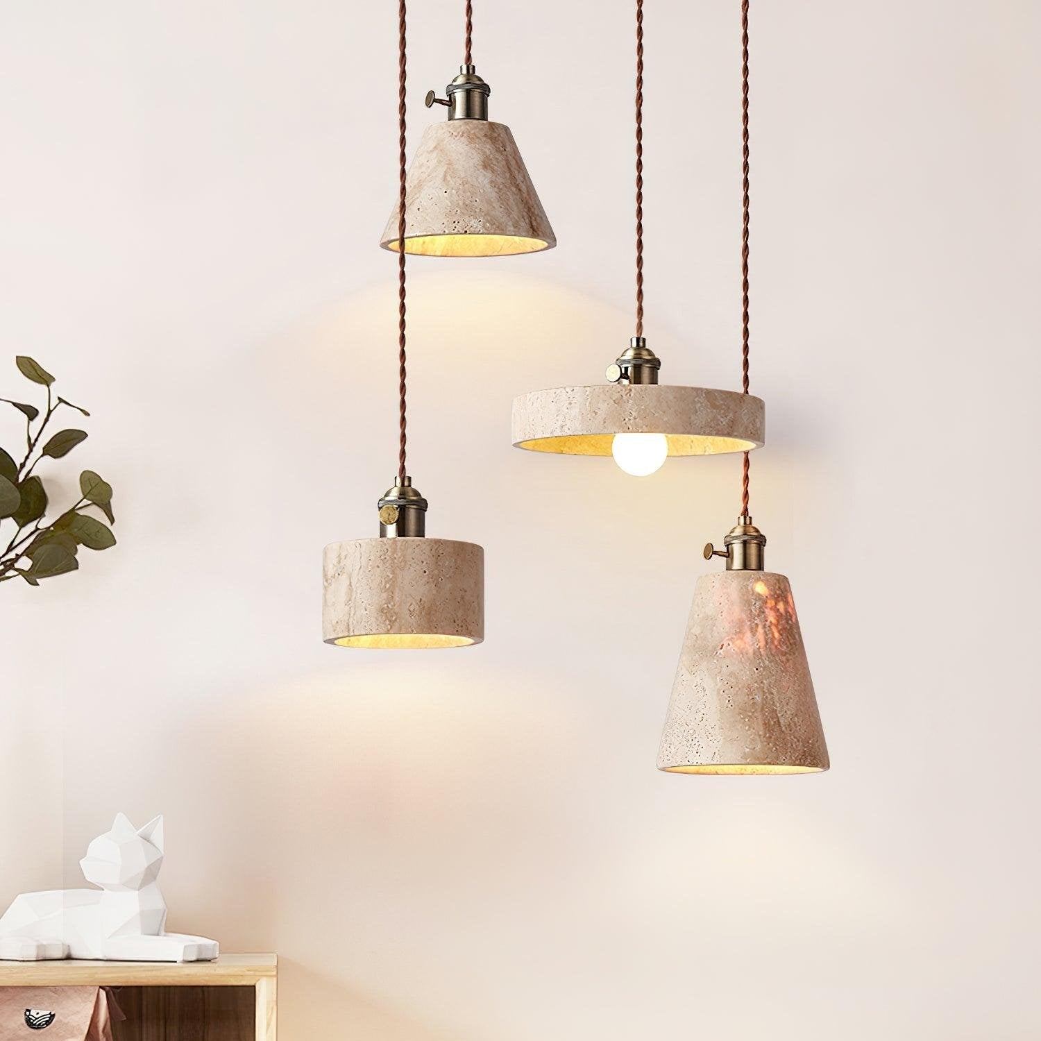 Alagusmo Minimalist Travertine Pendant Light T2116