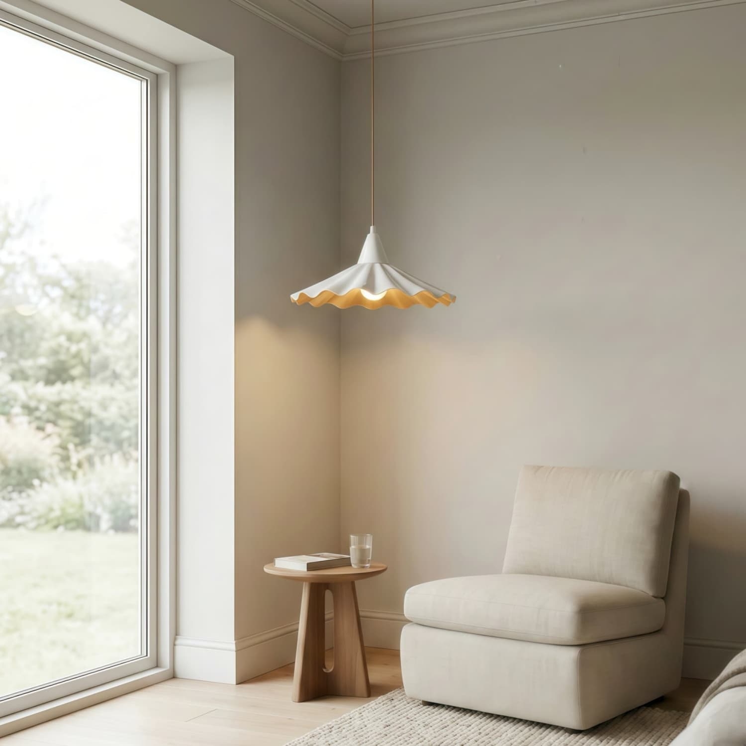 Arluneva Artistic Wave Pendant Lamp - Modern Handcrafted Ceramic Light for Living Room T1156