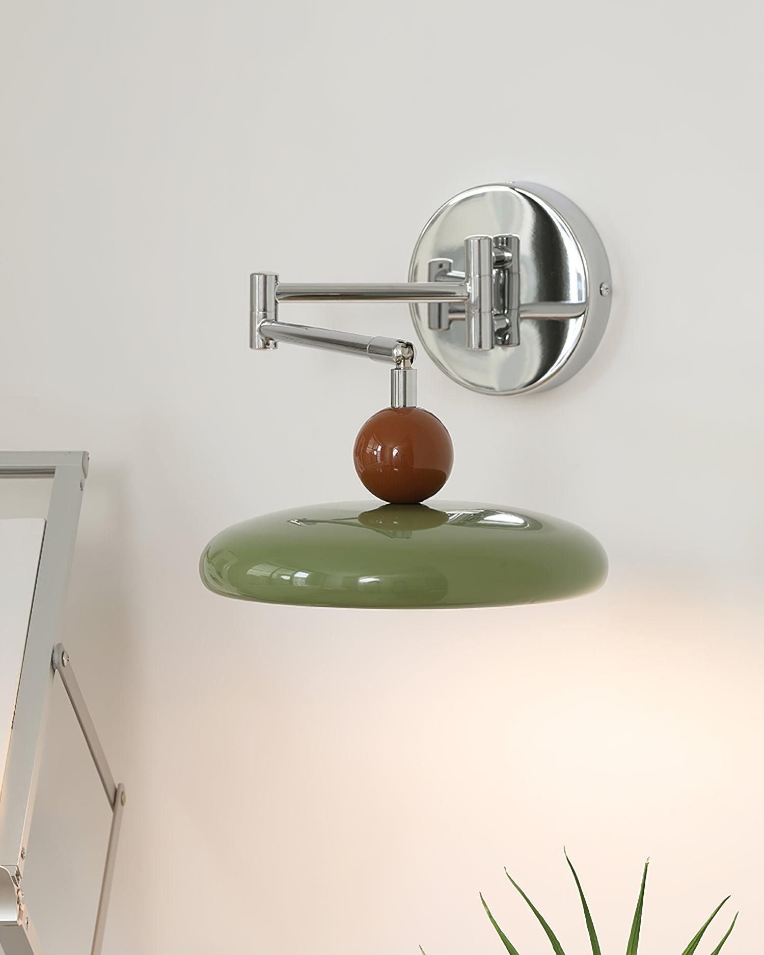 Cream Style Adjustable Swing Arm Disc Reading Wall Lamp M141