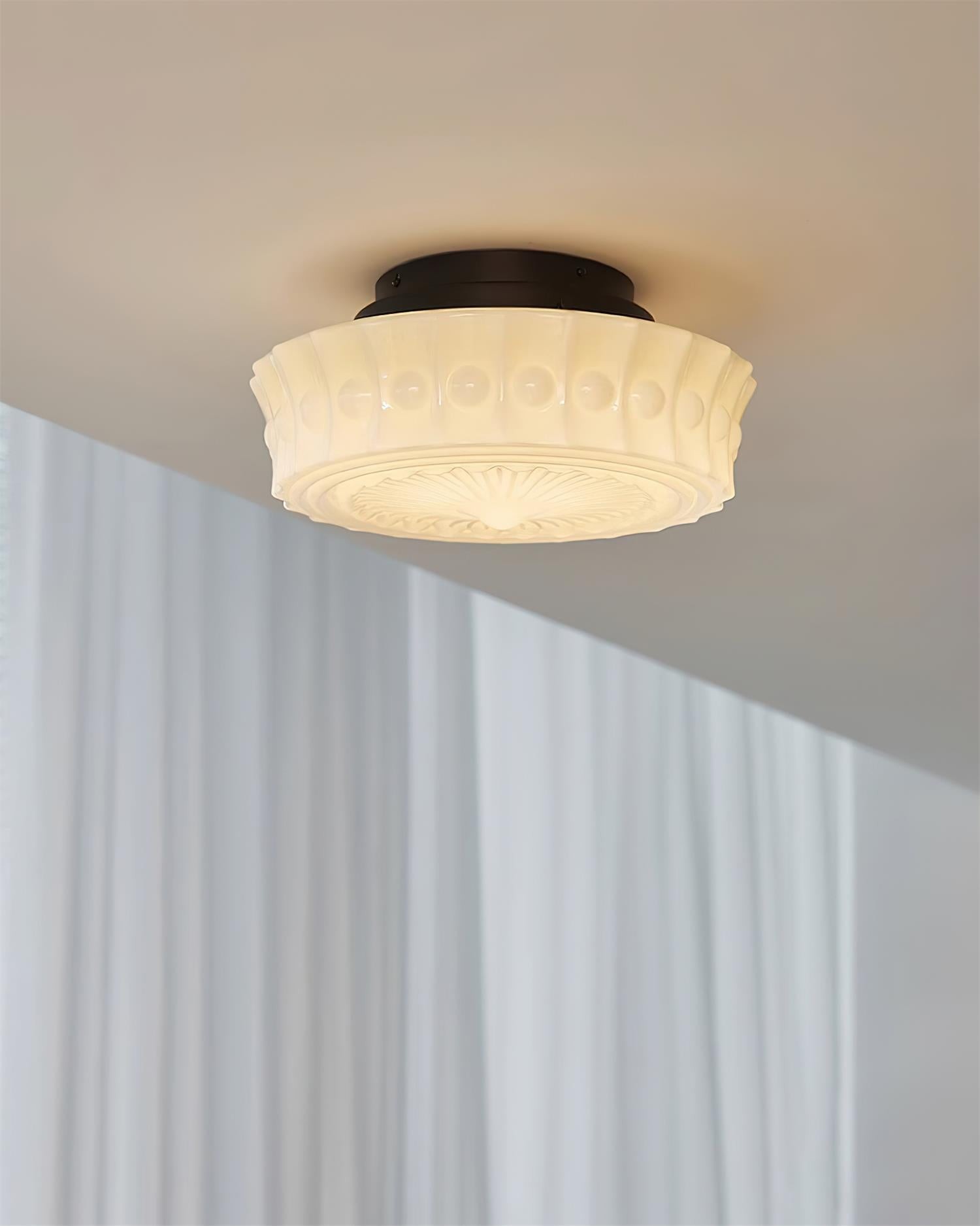 Rigidus French Vintage Glass Cream Style Ceiling Light M52