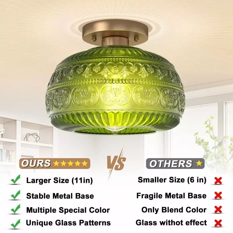 Vintage Solid Colour Glass Recessed Ceiling Lamp S201