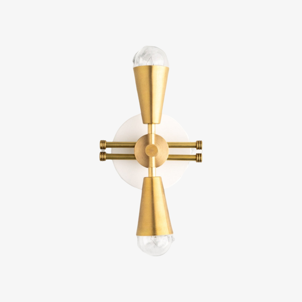 Pyralis Cone Art Deco Brass Sconce - Industrial Vanity Light T305