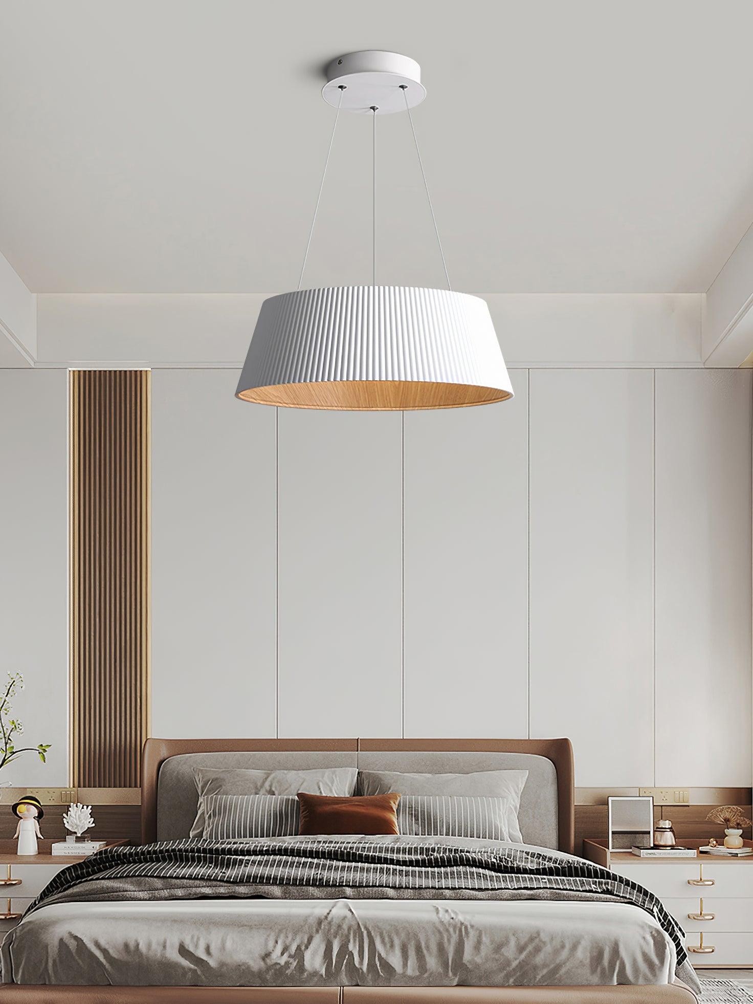 Minimalist Corrugated Lampshade Bedroom Pendant Lamp M287