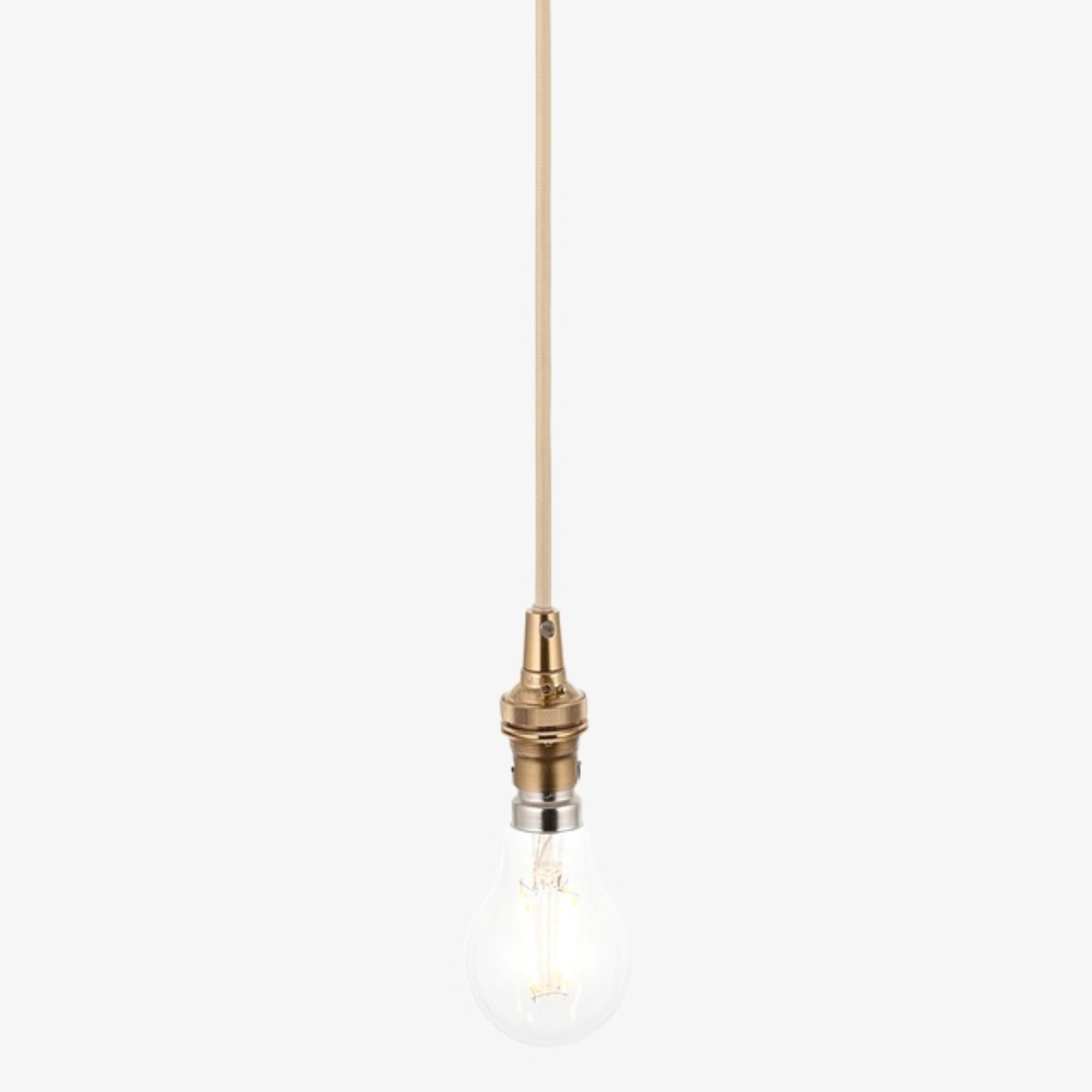 Plaitar Modern Brass Pendant Light - Minimalist Ceiling Fixture with Braided Cord for Hallways T993