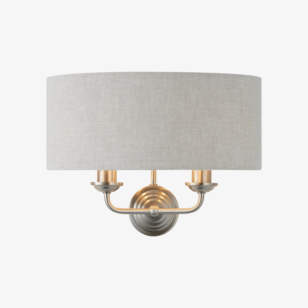 Tela Classic Wall Sconce - Elegant Fabric Shade with Metal Finish T654
