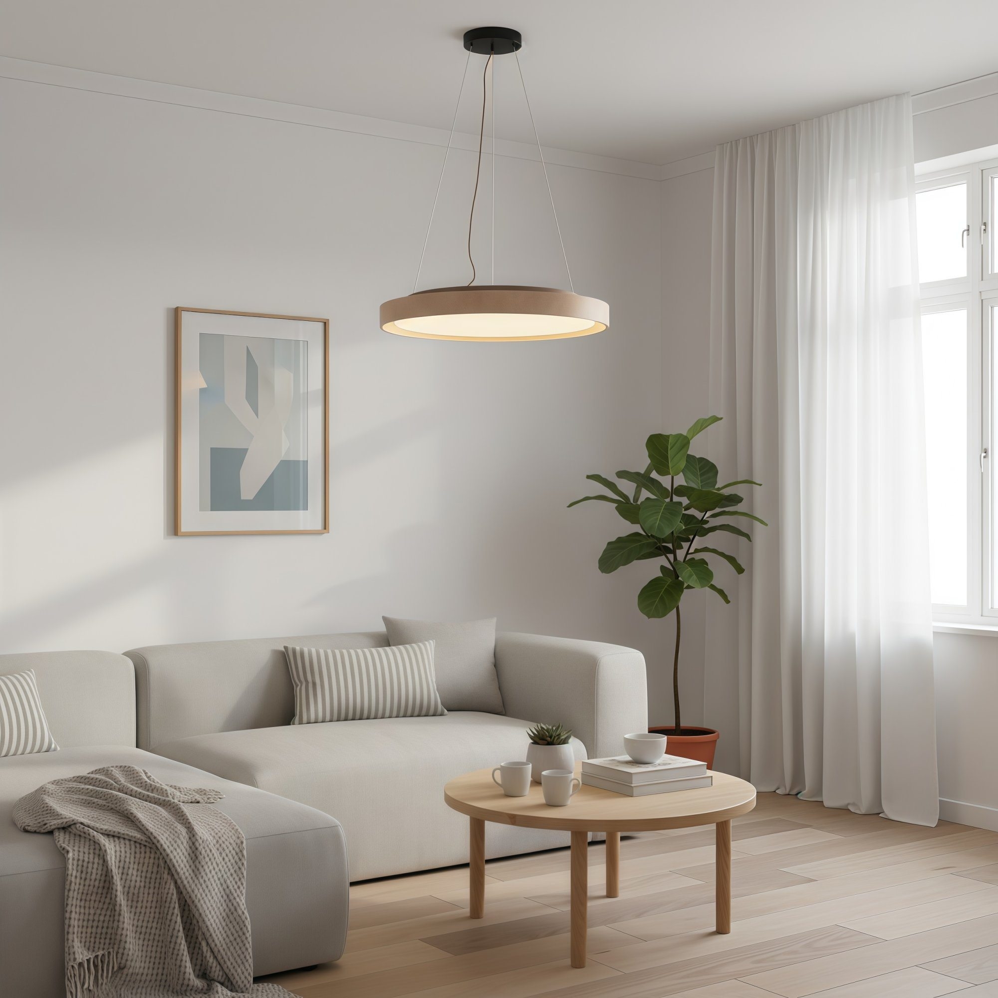 Miravelle Minimalist Pendant Lamp with Natural Stone Shade for Dining Room T1123