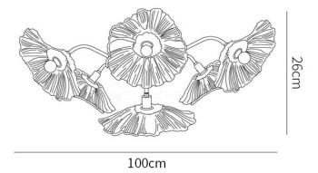 Lotus Leaf Glass Ceiling Lamp for Living Room