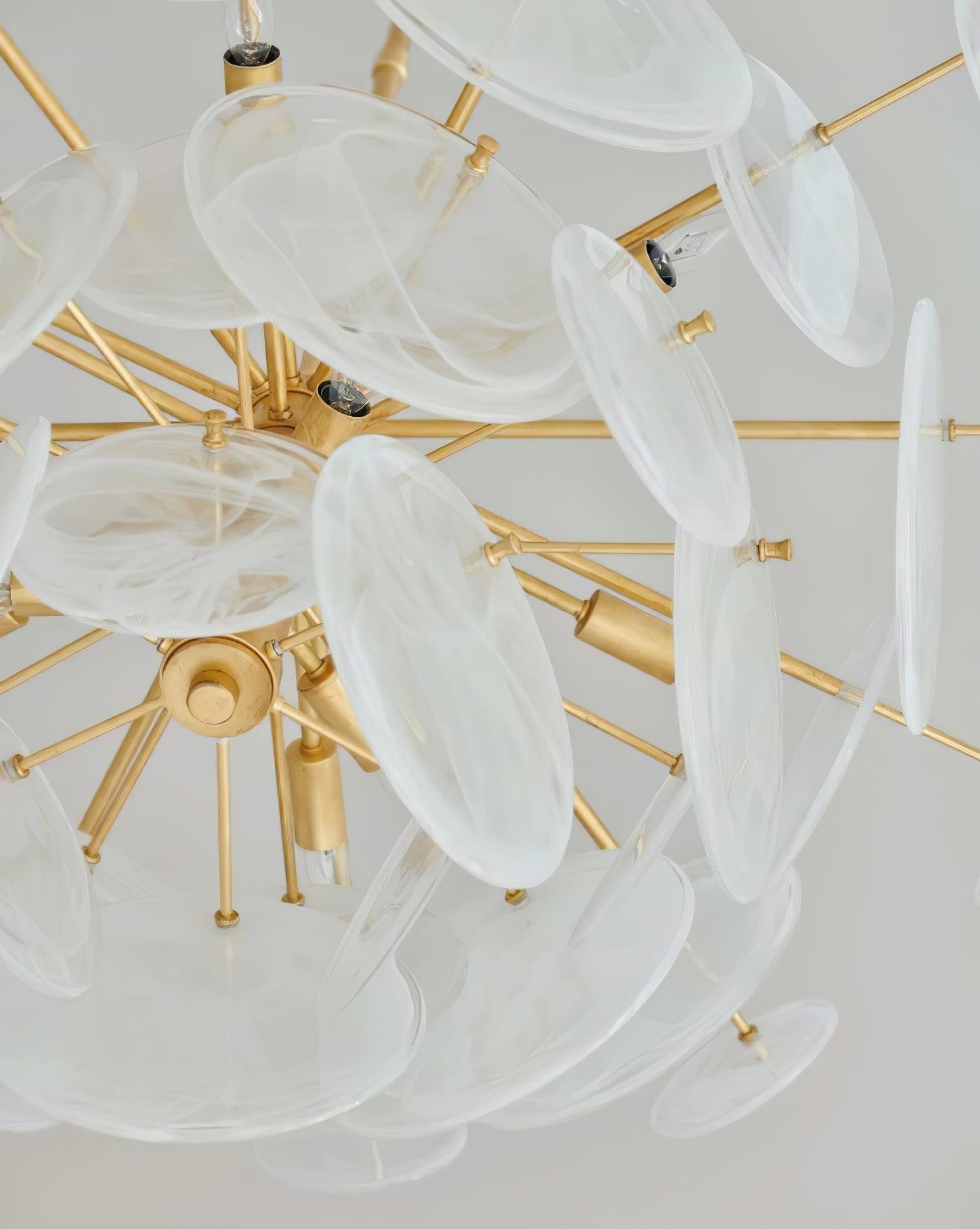 Brass Discs Cascading Chandelier M471