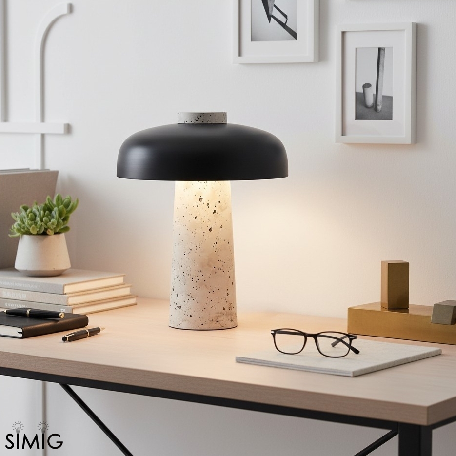 Mushroom Table Lamp - Modern Travertine for Bedroom M503