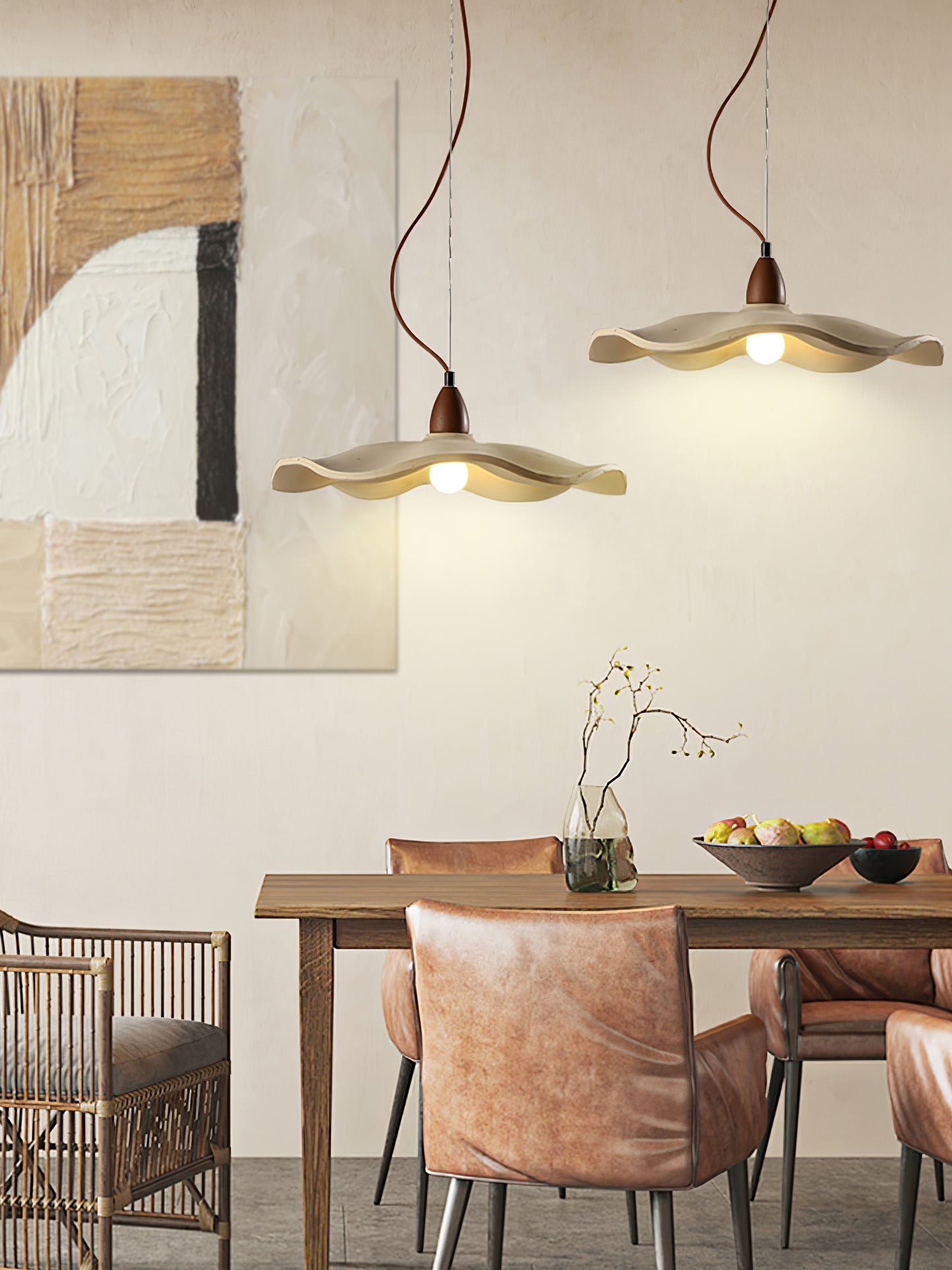 Japanese Wabi-Sabi Style Cement Wave Pendant Lamp M565