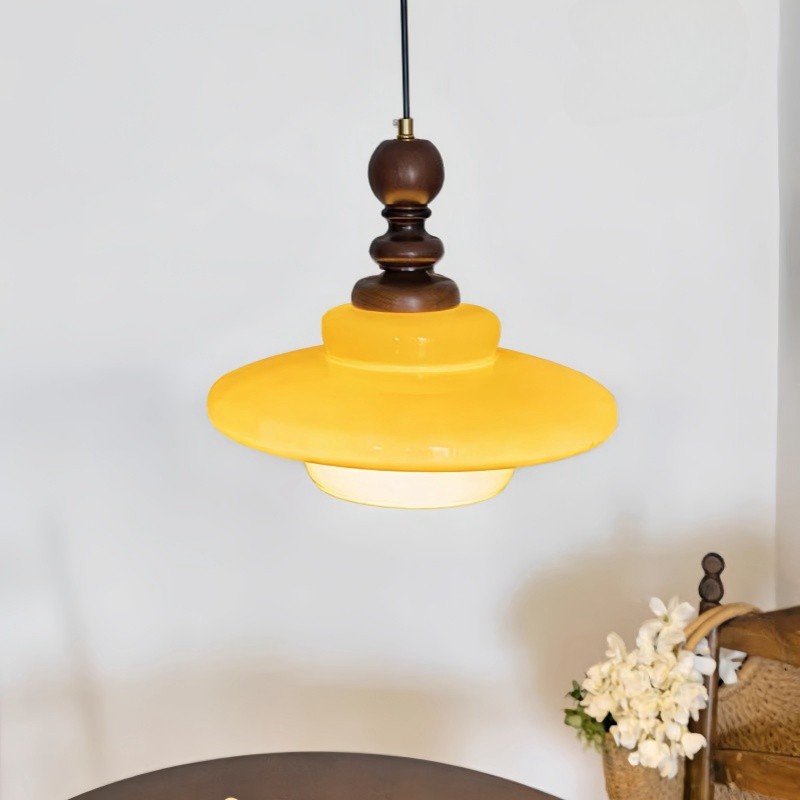 Medieval Cream Glass Pendant Lamp M172