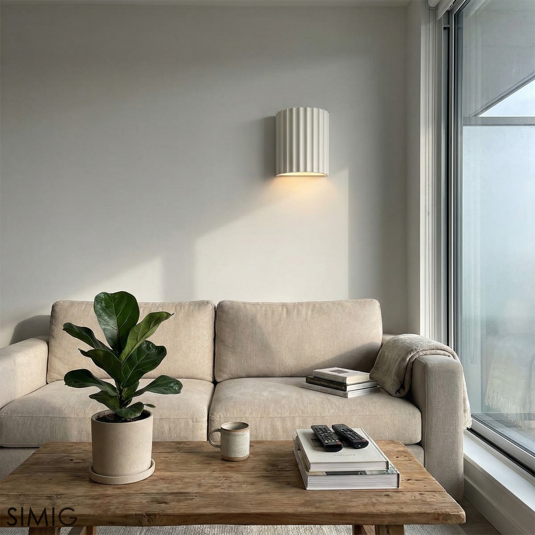 Ribbed Resin Design - Minimalist Wall Light for Modern Interior Spaces S104