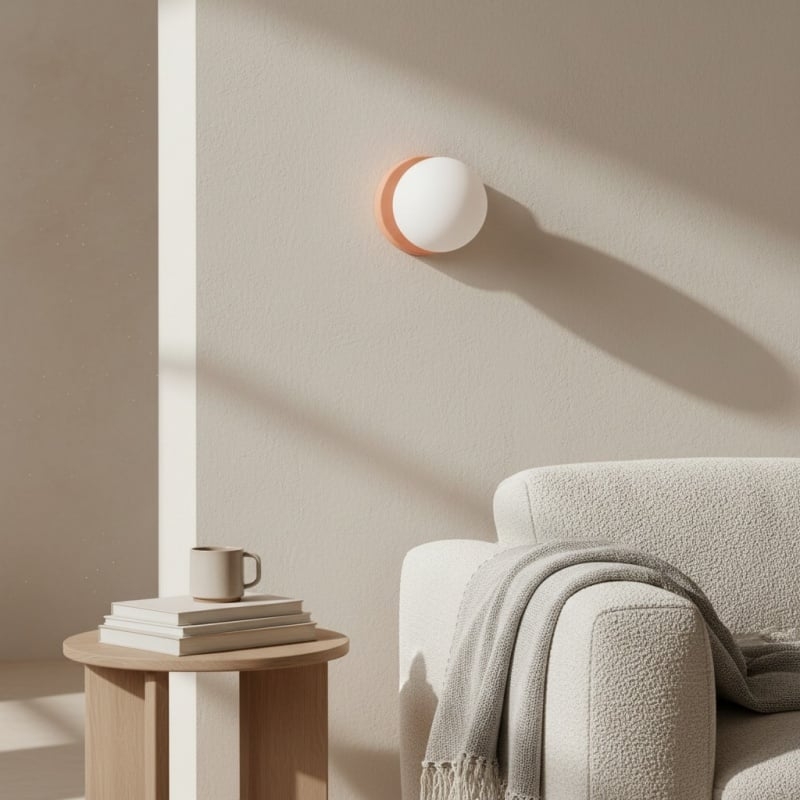 Nuevola Round Wall Lamp - Modern Metal and Glass for Hallways and Living Rooms T528