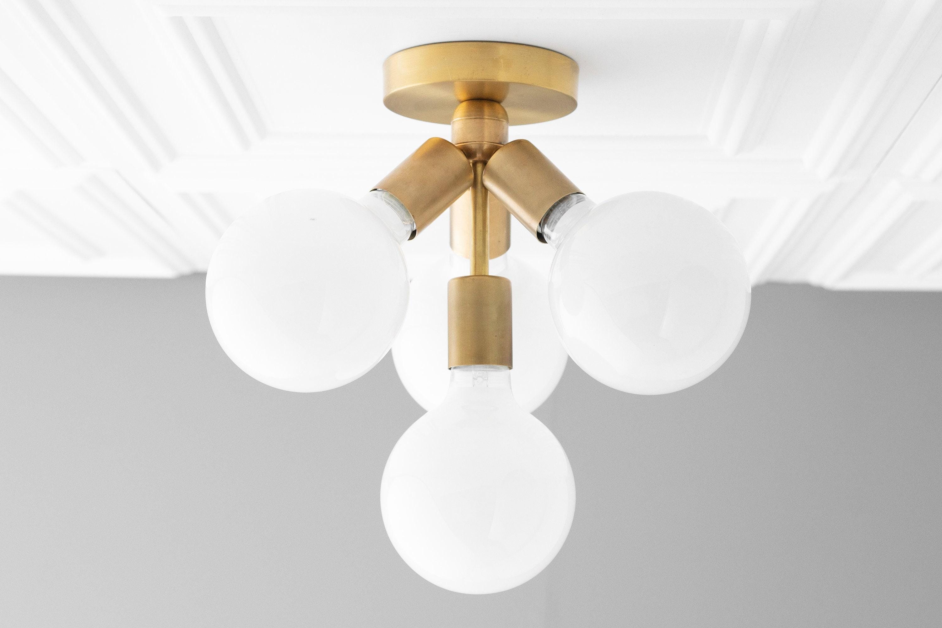 Glorica Glass Flush Mount Light - Globe Ceiling Fixture Modern T386