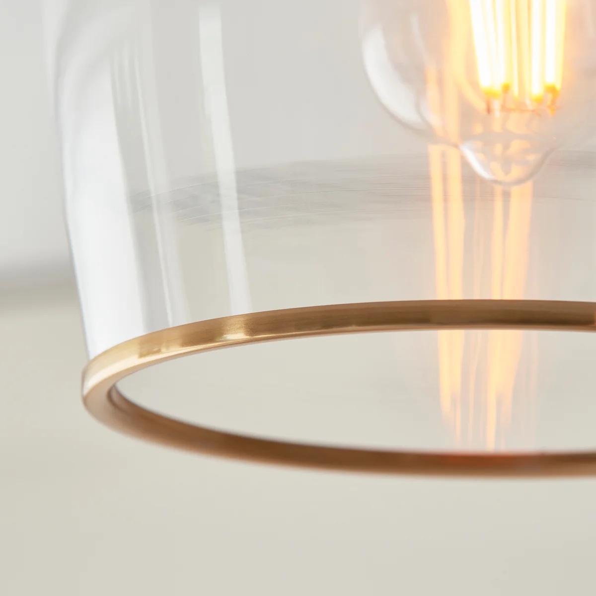 Brazara Dome Ceiling Light - Industrial Ribbed and Clear Glass for Living Room T925