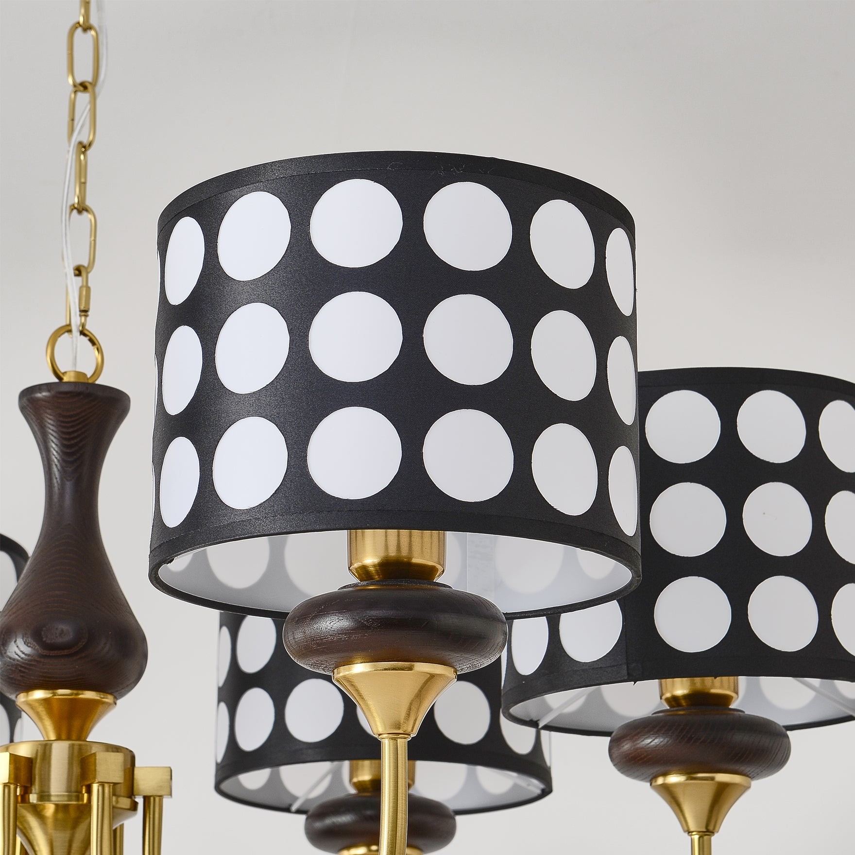 Geometry Black Polka Dots Fabric Chandelier S364