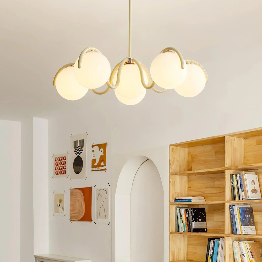 Sculptural Linear Chandelier with Elegant Flowing Silhouette S223