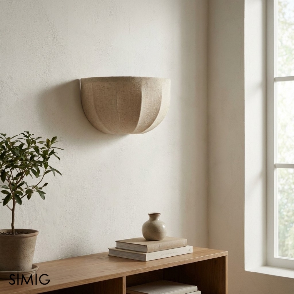 Loomis Linen Shade Wall Lamp – Art-Deco Style for Living Areas T1074