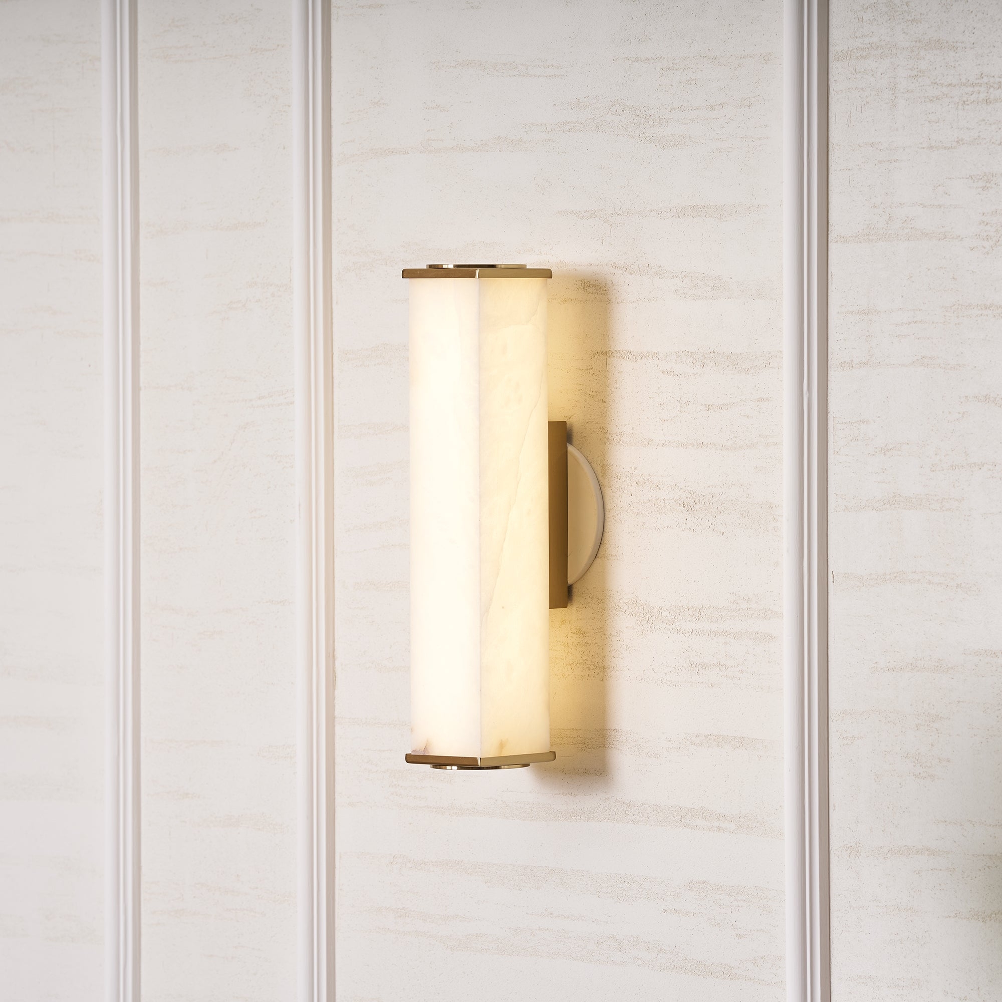 Cuboid Alabaster Wall Light T1622