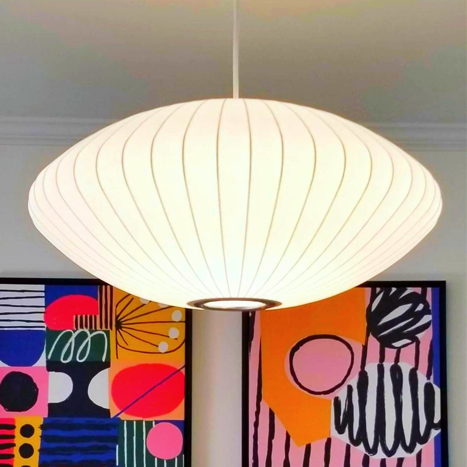 Saucer Bubble Pendant Lamp - Elegant Silk Design for Modern Interiors