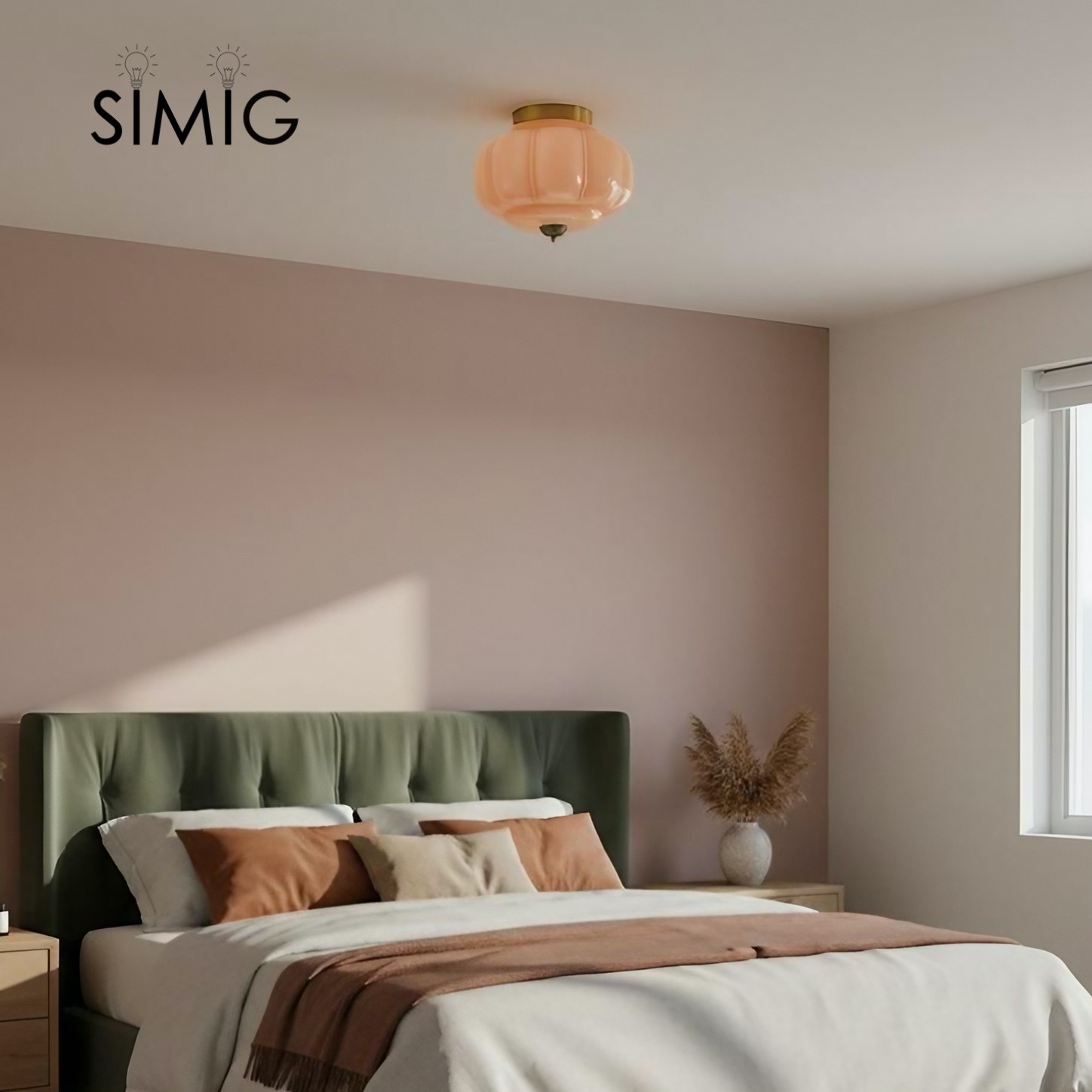 Eloise Ceiling Light - Elegant Retro Brass Ceiling Light for Living Room G55