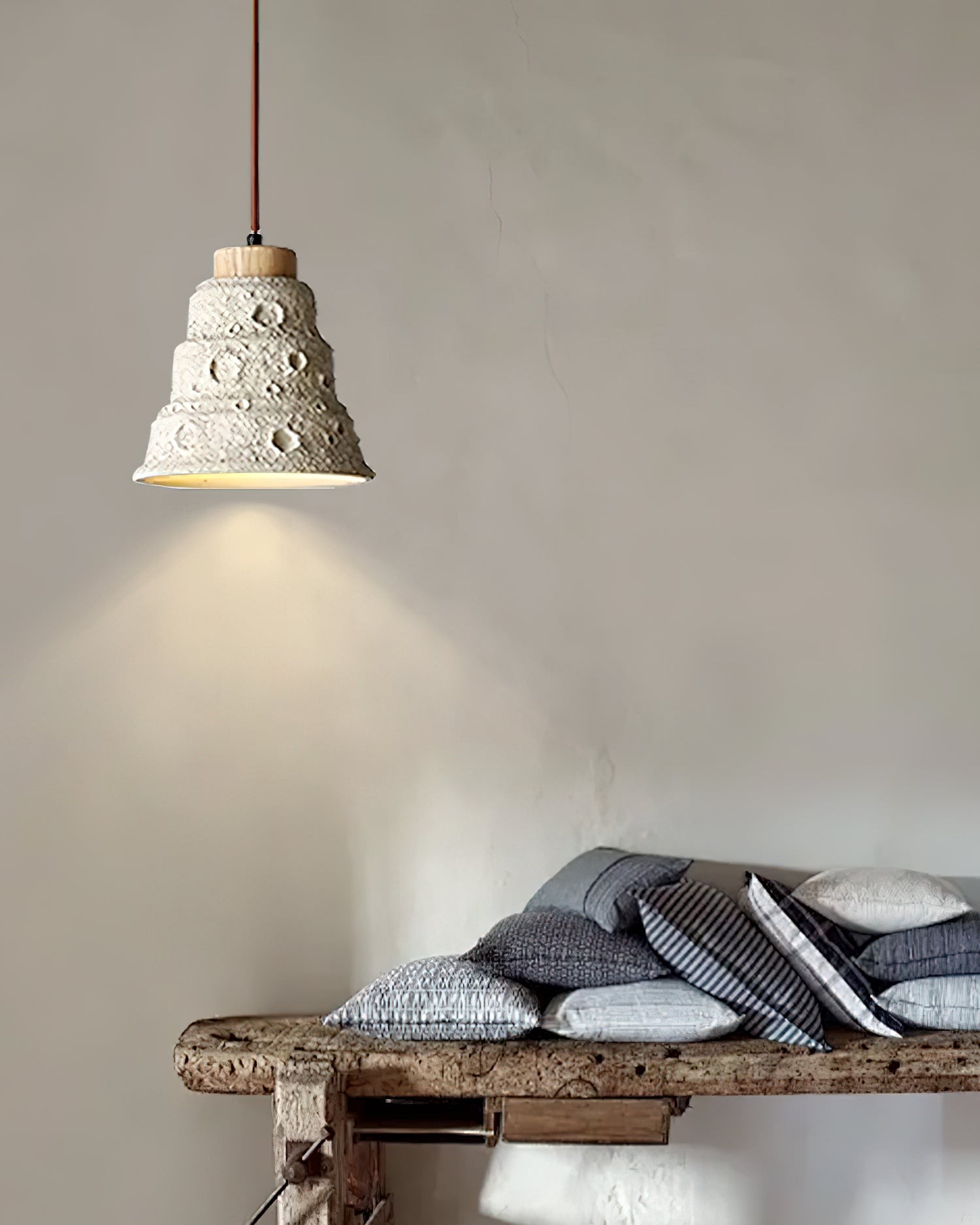 Japanese Wabi Sabi Cement Bell Shape Pendant Light G63