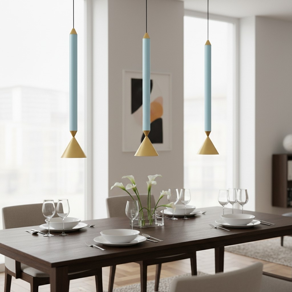 Vertara Minimal Cone Pendant Light – Sleek Architectural Hanging Lamp for Dining and Kitchen T1206