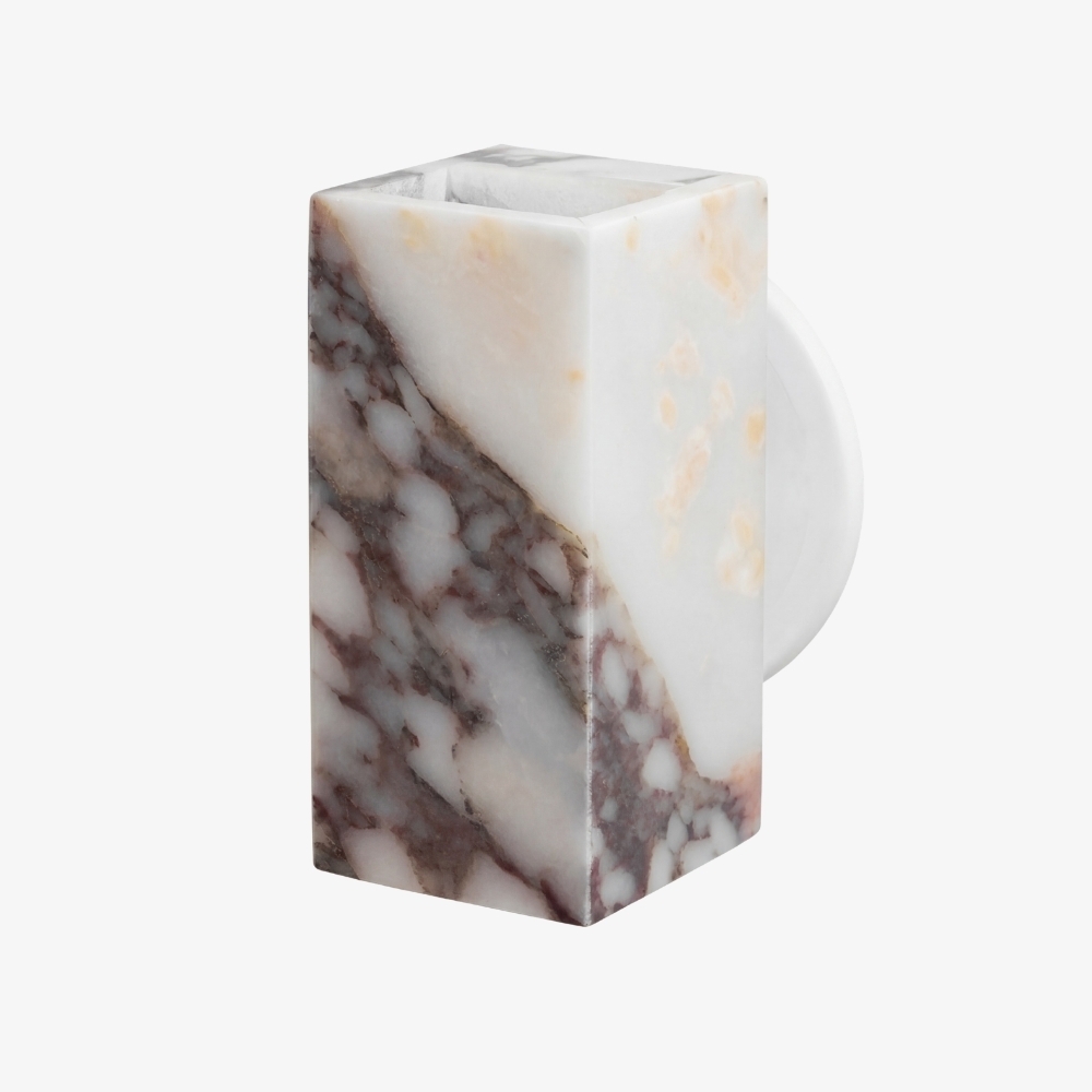 Alverra Modern Wall Sconce Geometric Stone Design - Ambient Wall Lighting for Living Space T1204