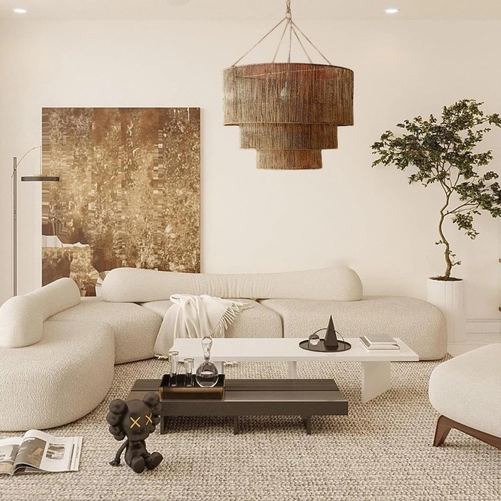 The Elegant Woven Waterfall Rattan Pendant Light T2052