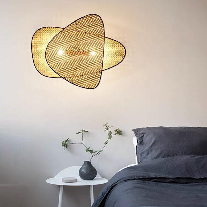 Rustic Wall Light – Rattan Design for Living Room