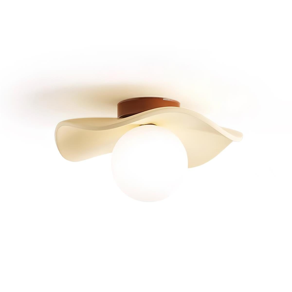 Ruffled Wood Grain Ceiling Light P021