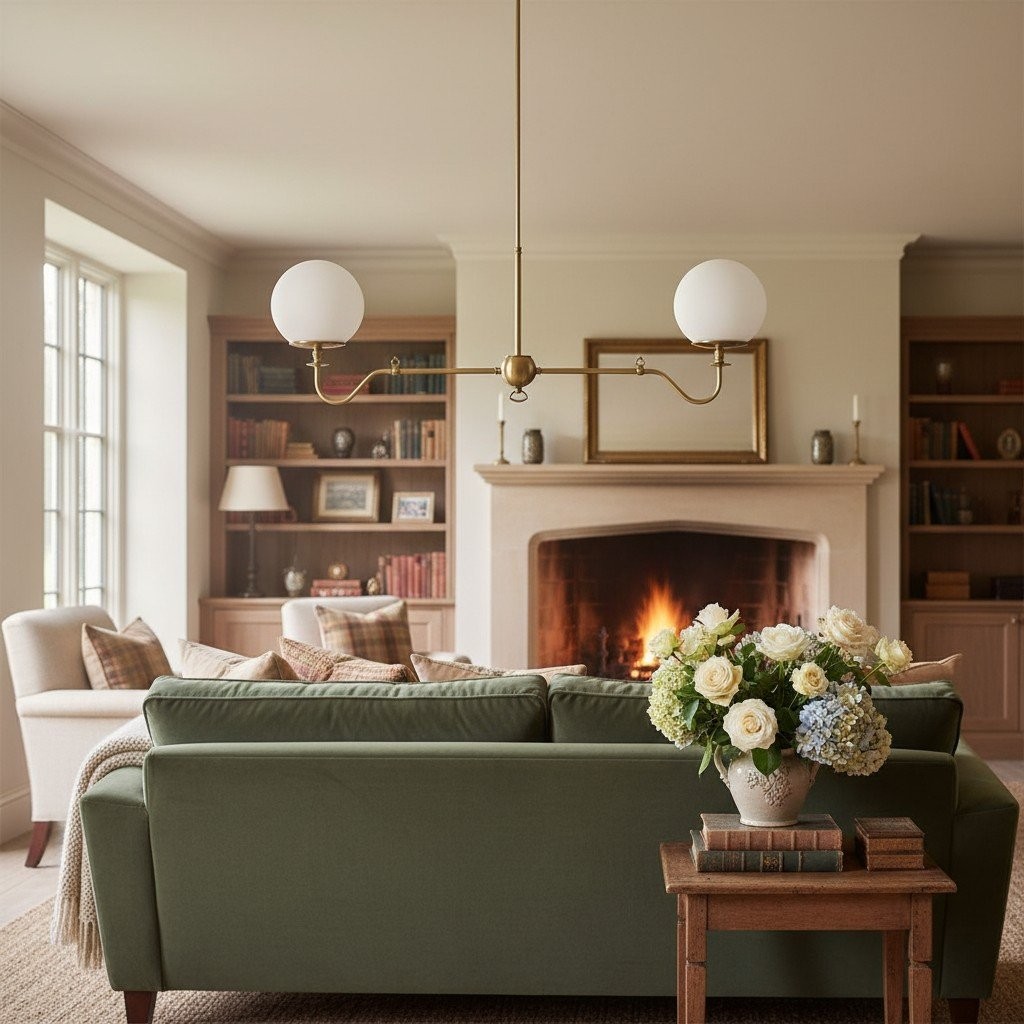 Glorica Glass Brass Chandelier Lighting - Contemporary Glass Multi-Light Hanging Fixture T405