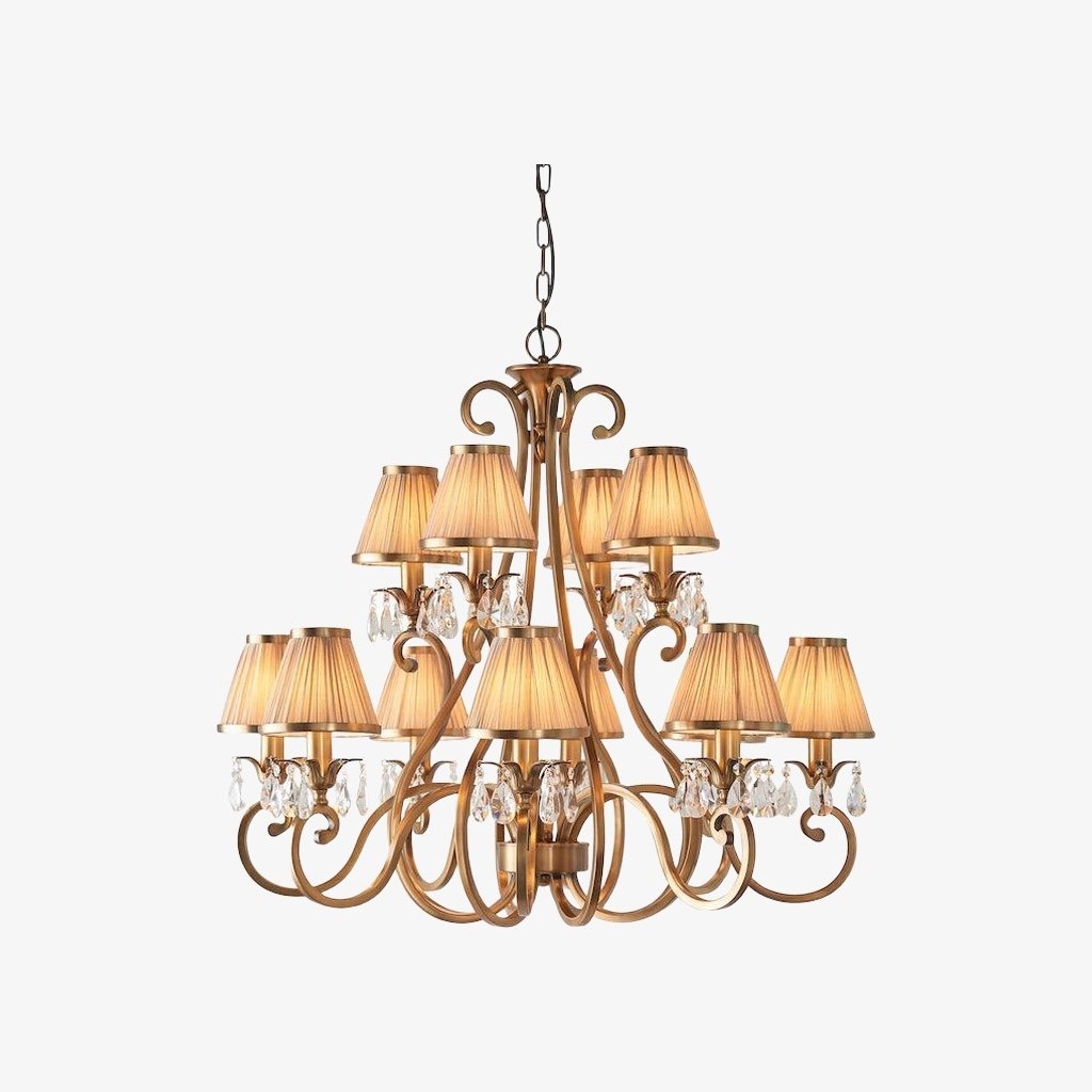 Talonis Multi-light Fabric Chandelier - Elegant Metal Curved Arms for Dining and Living T932