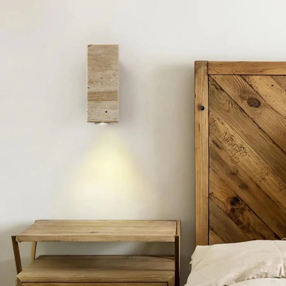 Wabi-Sabi Aura Travertine Wall Light T2022
