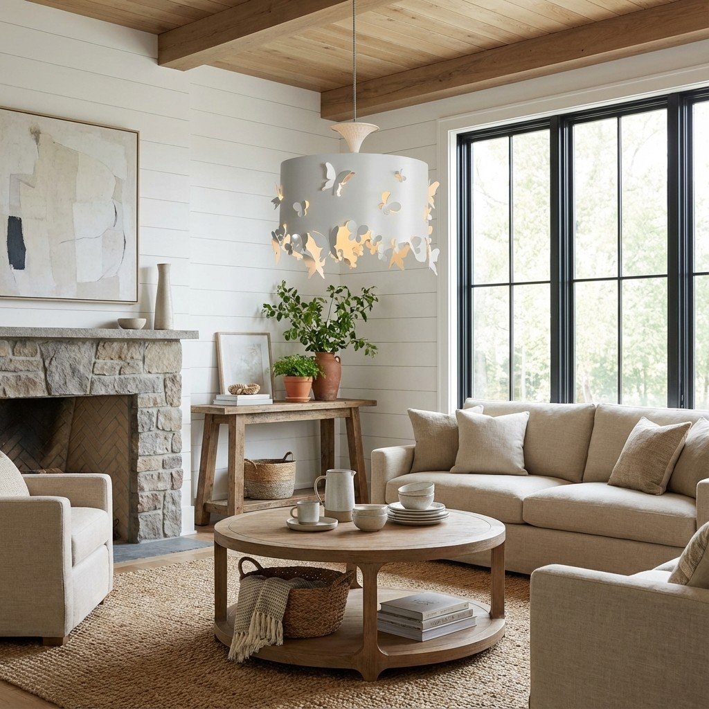 Cielora Butterfly Inspired Artistic Pendant Light – Living Room Accent T507