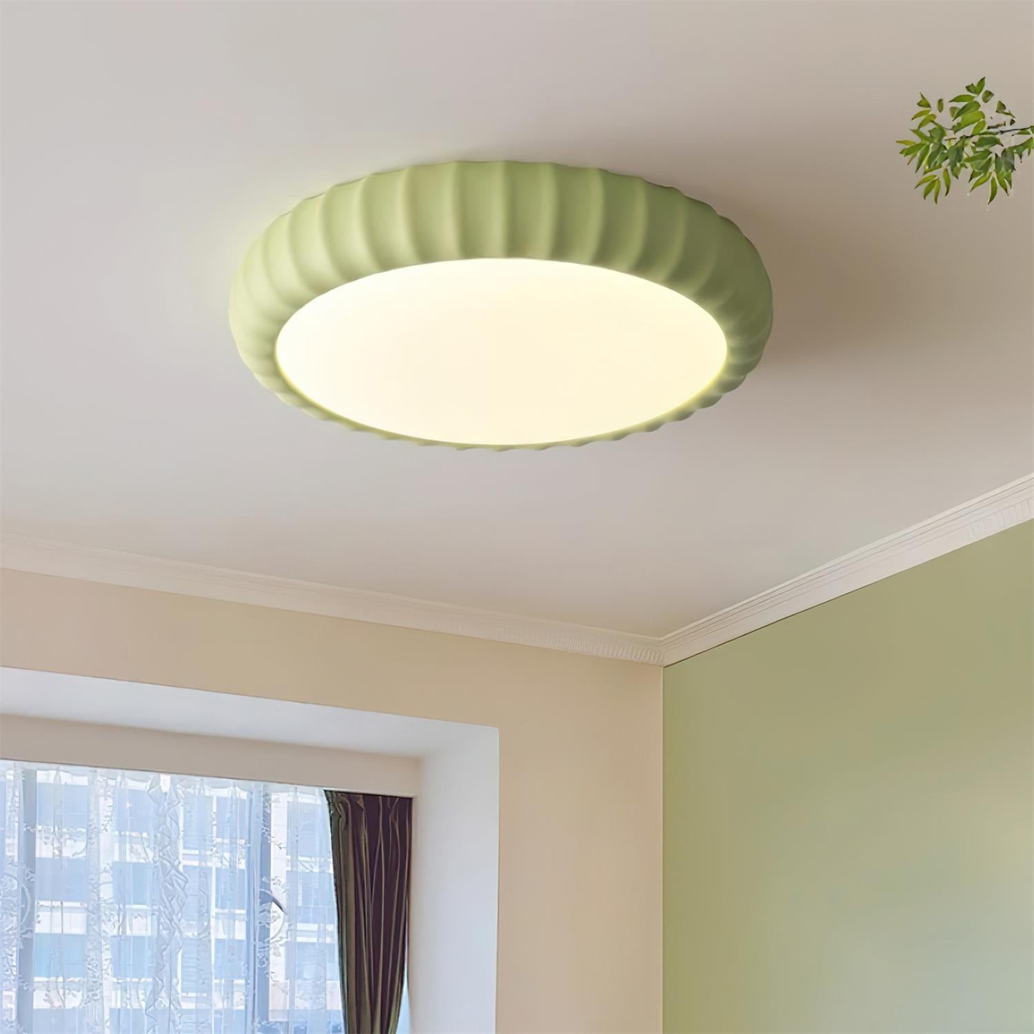 Simple Cream Style Wave Round Ceiling Light M145