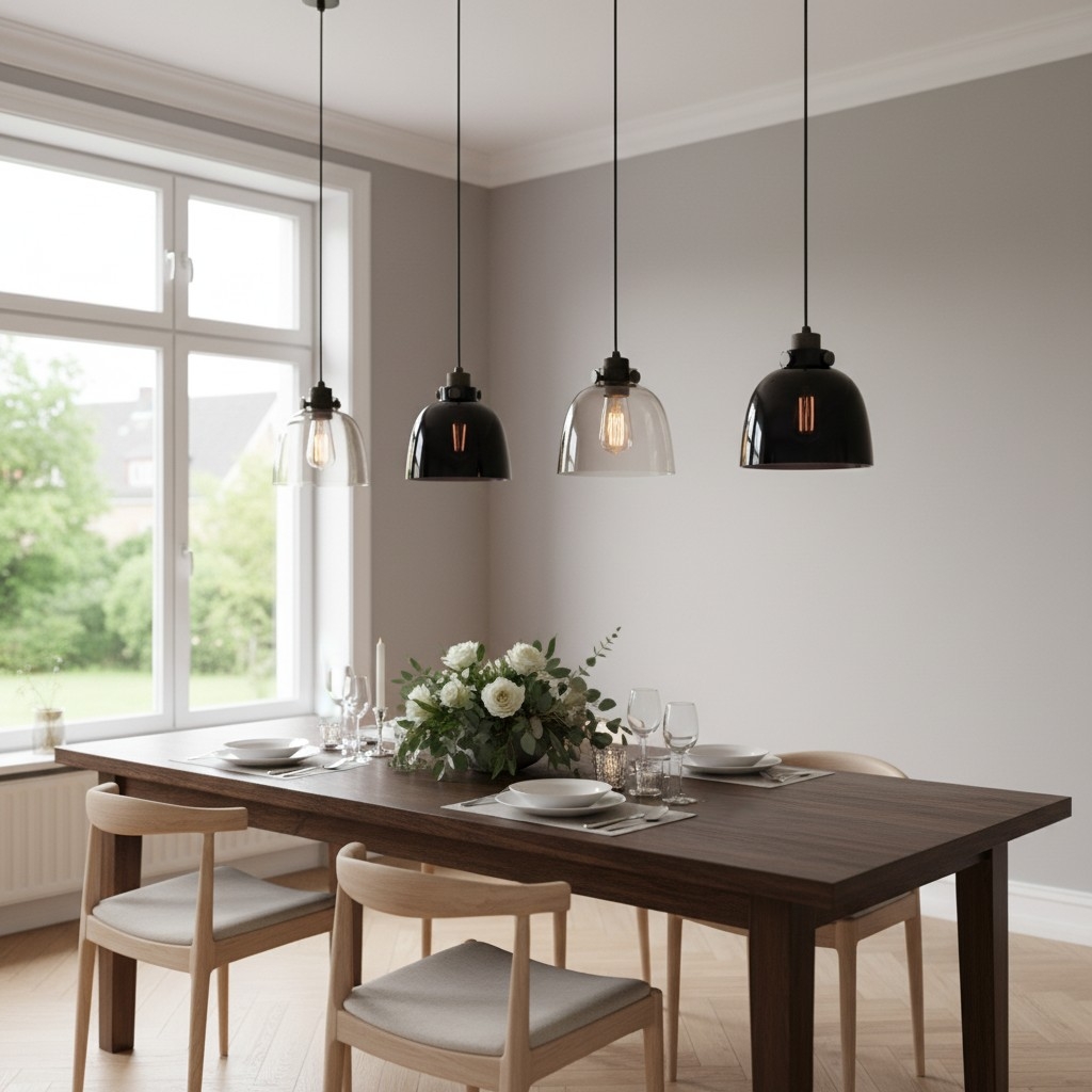 Readium Tinted Glass Pendant Light - Minimalist Dome Shade Adjustable for Kitchen Island and Dining Room T879