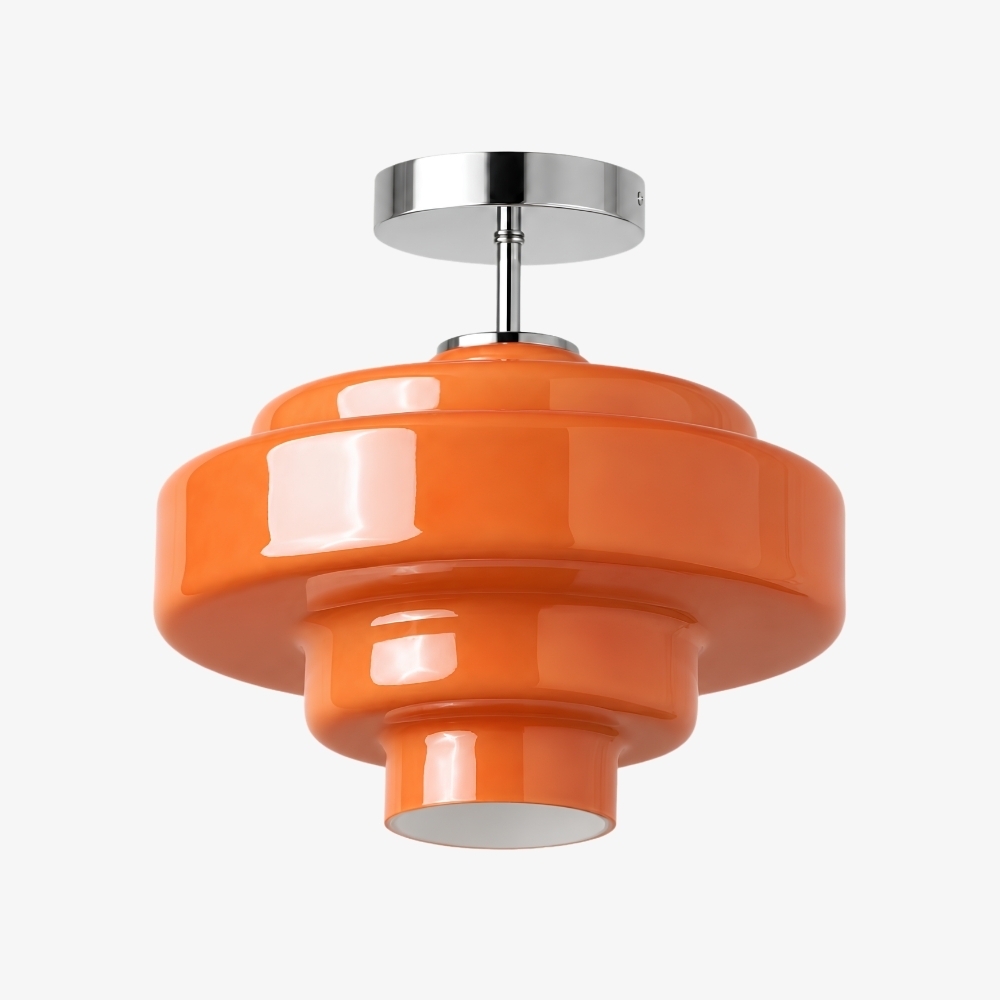 Koloro Glass Ceiling Light - Layered Rounded Design Lampshade for Hallway or Cloakroom T2251
