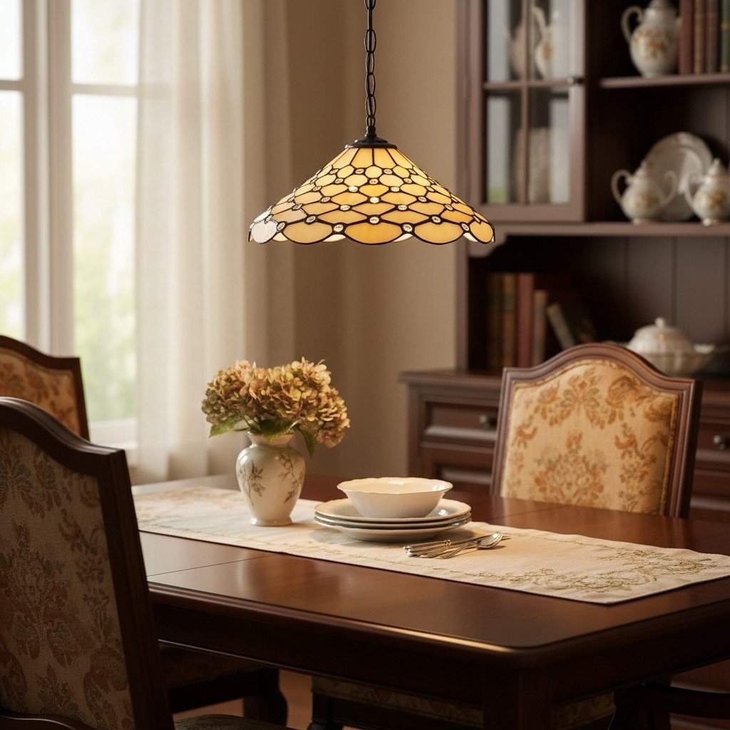 TF Pearl Pendant Light - With A Glass Shade and Adjustable Length for Dining and Kitchens T1016