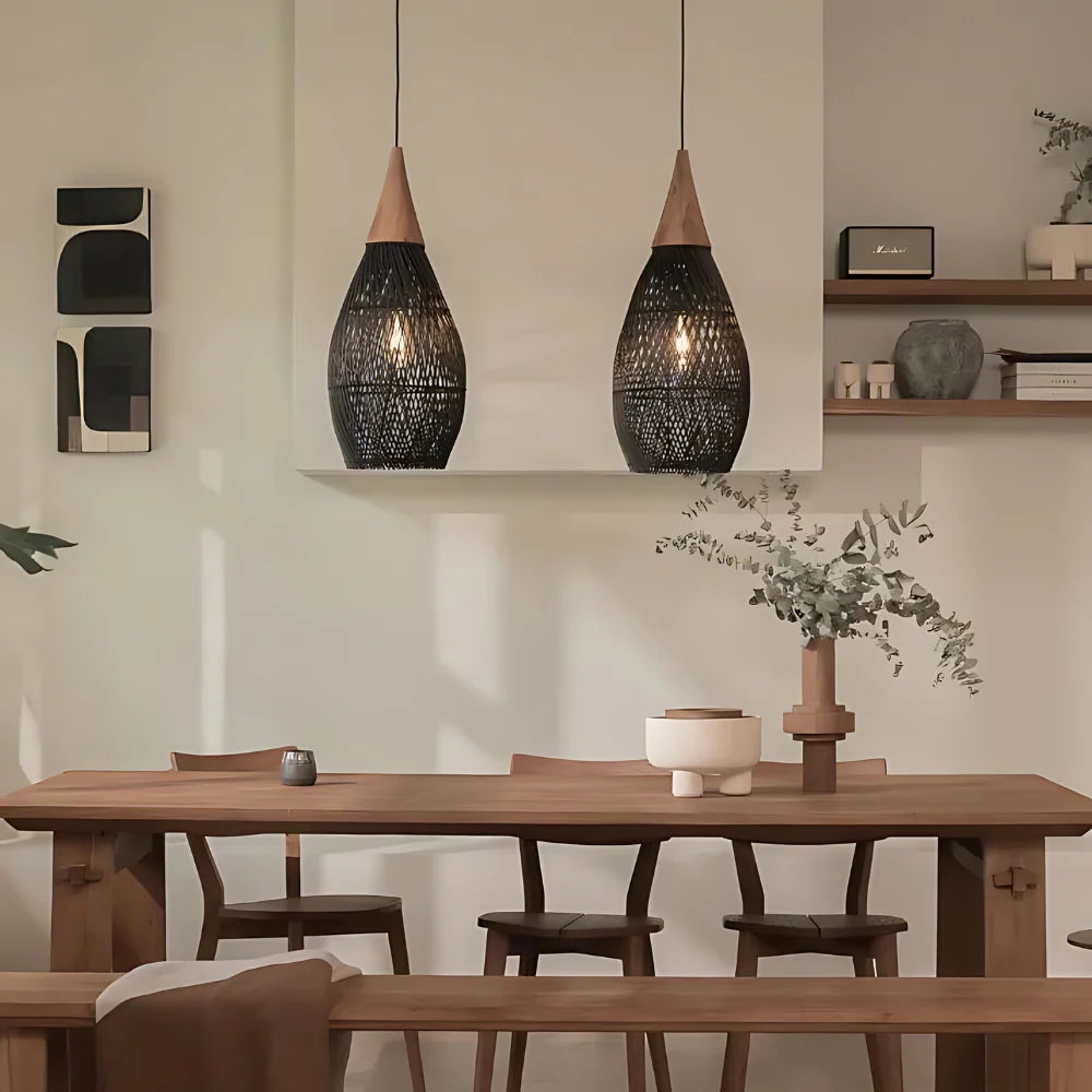 Handmade Rattan Tapestry Pendant Light T2063
