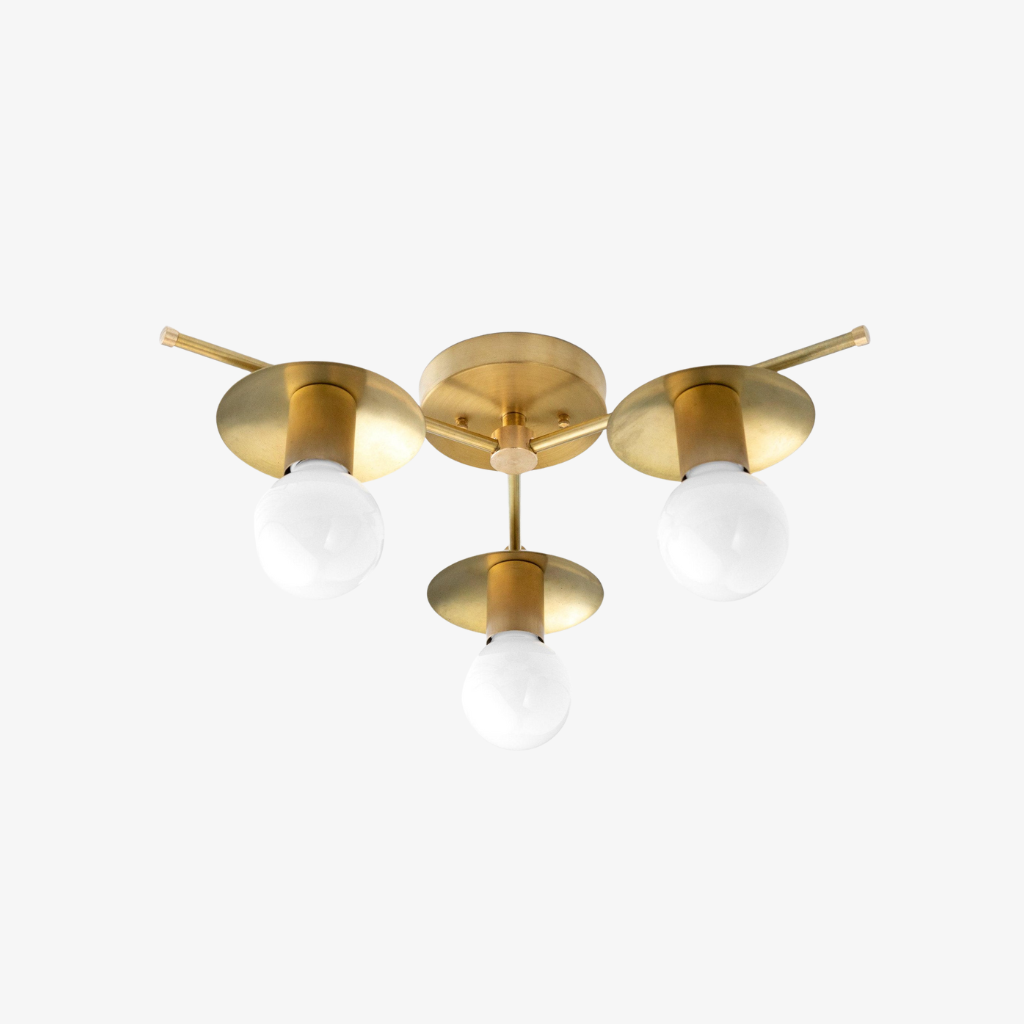 Radiro Globe Industrial Art Deco Light - Unfinished Brass Chandelier with Backsplashes T297