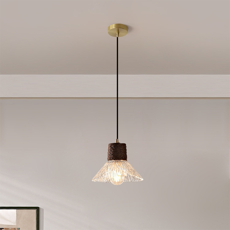 Nordic Hemp Rope Glass Pendant Light T2162