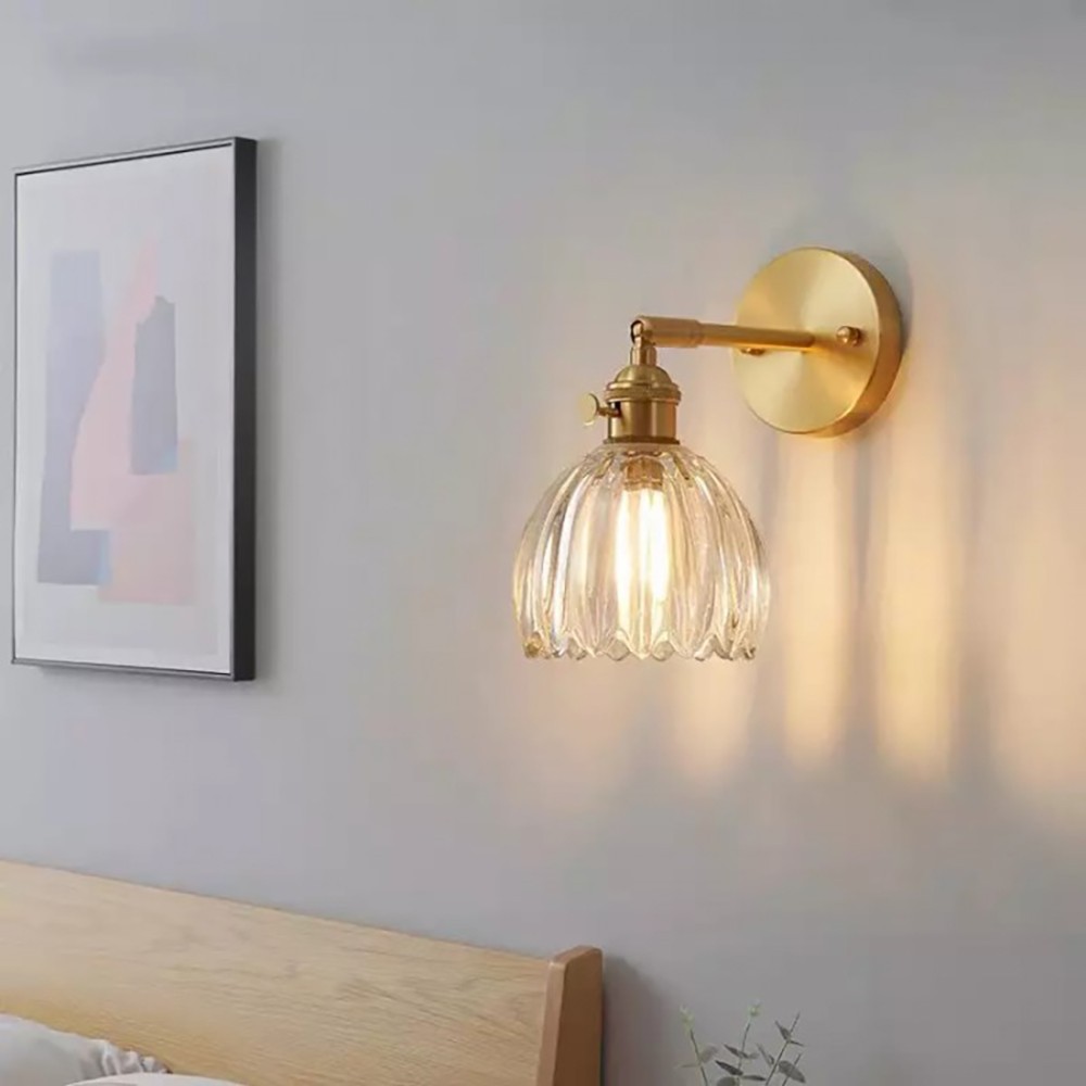 Retro Glass Flower Bud Tulip Wall Lamp S120
