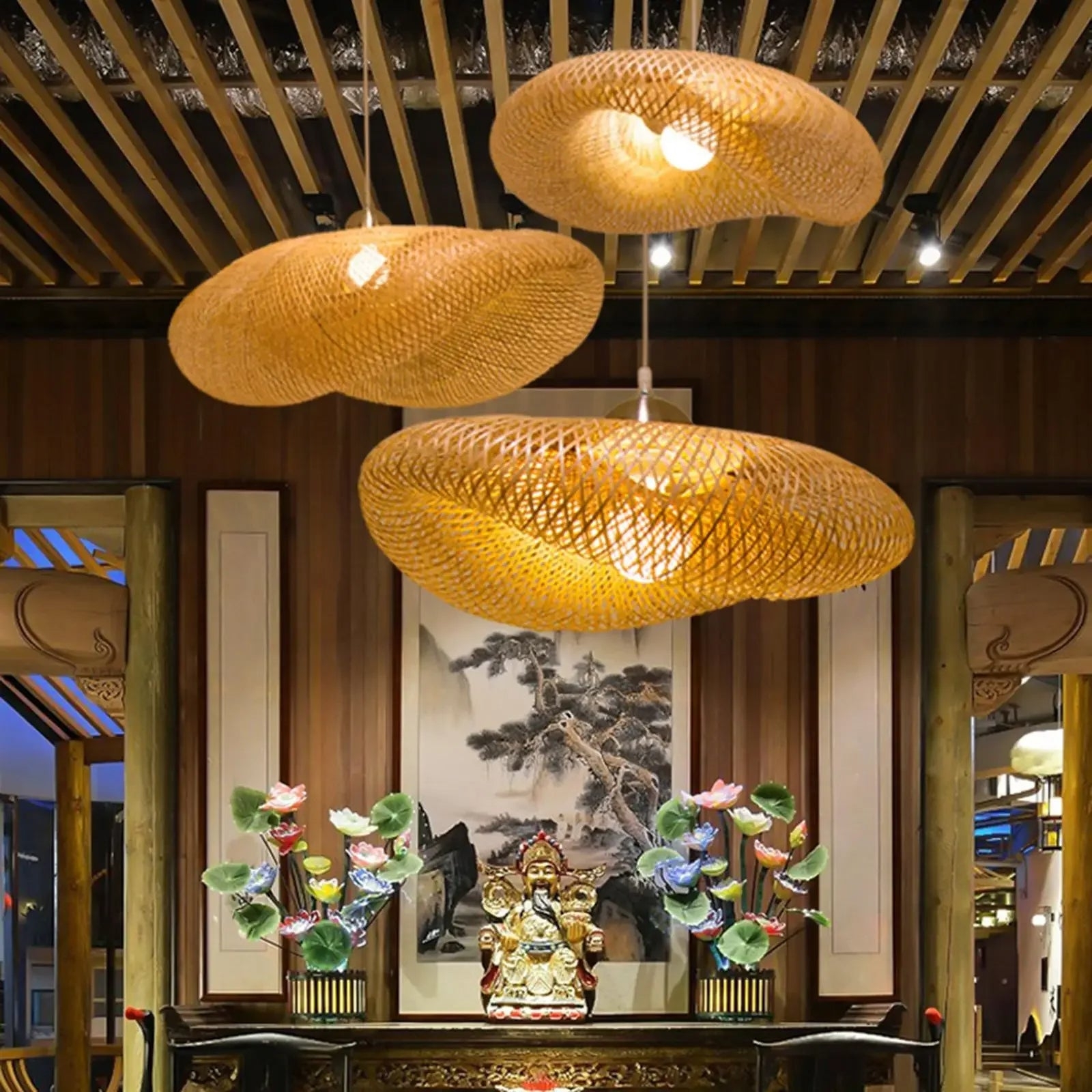Aira Handwoven Natural Bamboo Pendant Light T1997