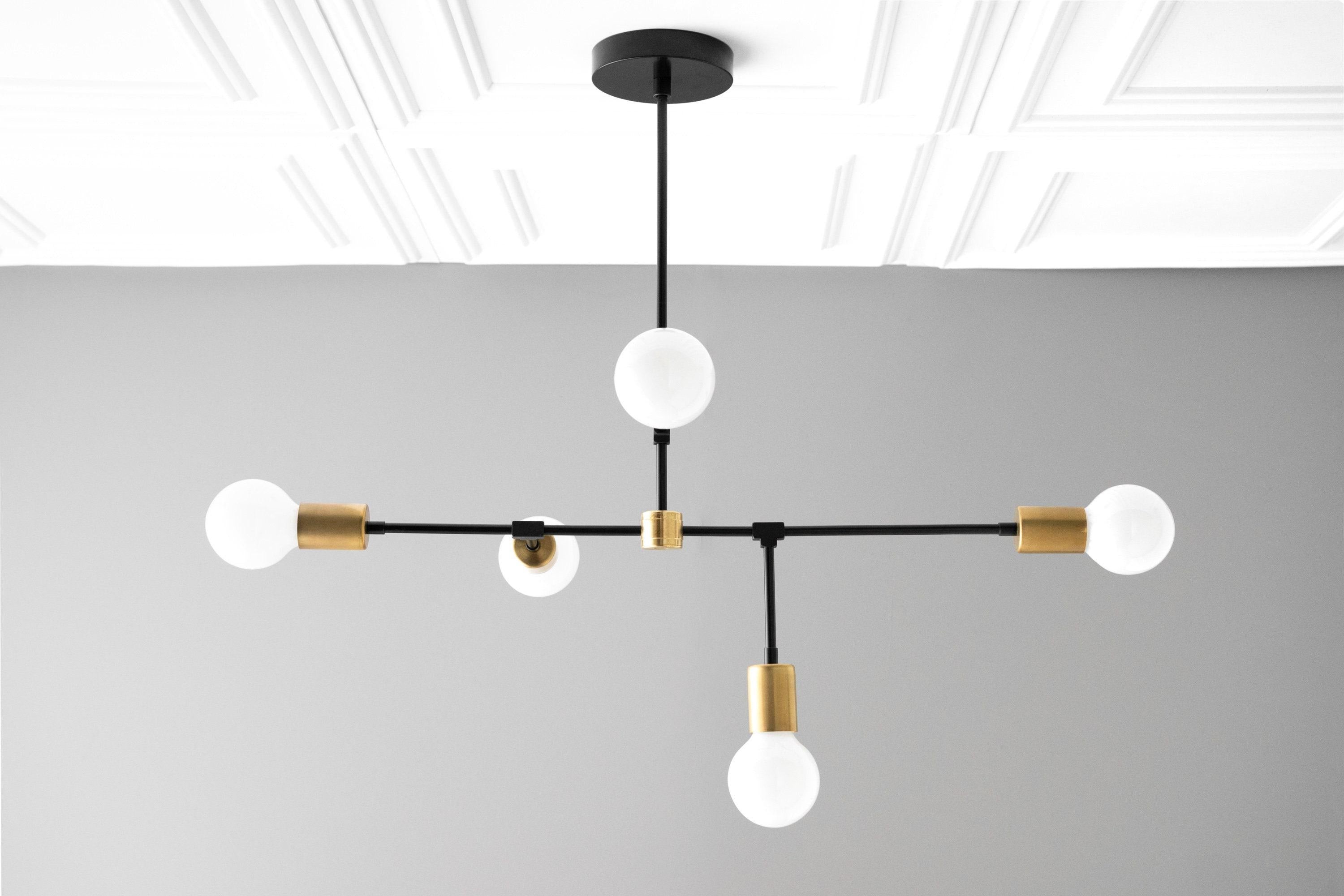 Mobilux Line 5 Light Chandelier - Modern Ceiling Hanging Lamp for Dining Room T355